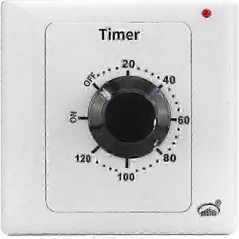 Minuteur mécanique à compte à rebours, prise programmable 120 minutes, contrôleur de temps AC 220V 15A, panneau de gestion intelligent avec fonction de minuterie automatique (1/5)