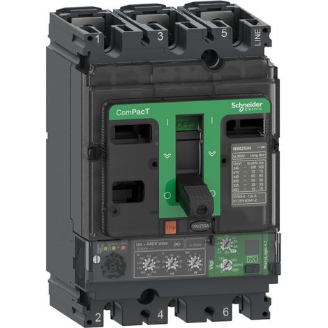 DISJONCTEUR DIFFéRENTIEL - COMPACT NSX250F - MICROLOGIC 4.2 250A -3P3D - 36KA - MONTAGE FIXE SCHNEIDER ELECTRIC SCHC25F34V250