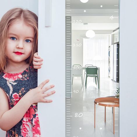 Gebogener Wachstumsspiegel, bruchsicheres Acryl, Höhenmesslatte für Babyzimmer, Jungen- und Mädchenzimmer