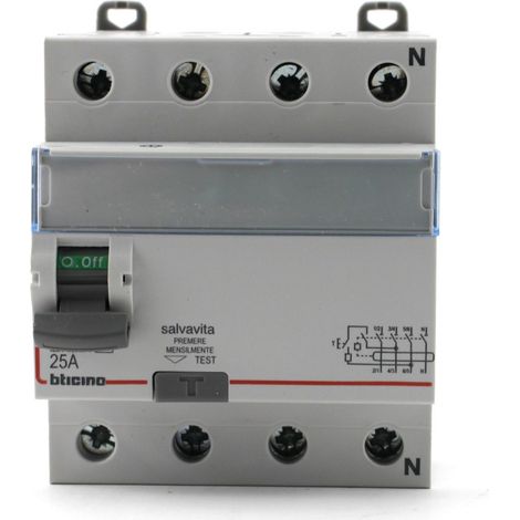 BTicino G743AC25 Interruttore Differenziale Salvavita 4P Tipo AC In= 25A (1/2)