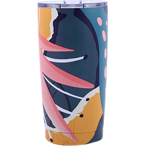 1 tasse isotherme, étanche, double paroi en acier inoxydable, couvercle à vis avec joint en silicone, usage voyage/bureau/extérieur (1/5)
