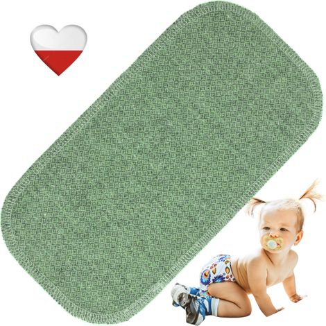 Inserto in lana, motivo a spina di pesce verde, inserti in lana per pannolini NappiMe (1/4)