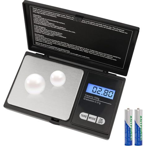 Digital Pocket Scales 500g / 0.1g Precision Scales Precision Scales with Tare Function 6 Weighing Units and LCD Display Digital Scale with Batteries (1/5)