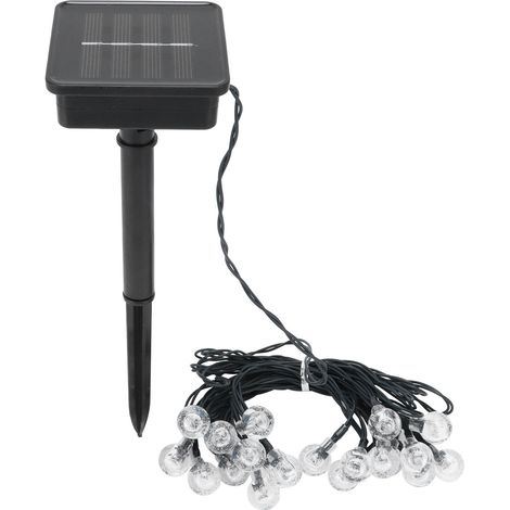 Guirlande lumineuse solaire à 20 LED, 8 modes d'éclairage, blanc chaud, pour jardin, mariage ou fête en extérieur-AquaForge