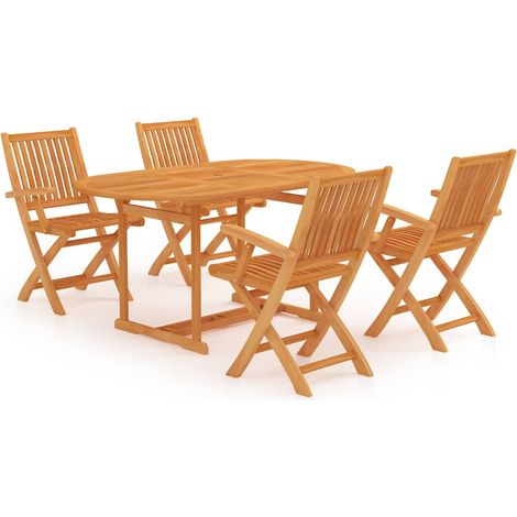 Maison Exclusive - Set da Pranzo da Giardino 5 pz in Legno Massello di Teak (1/5)