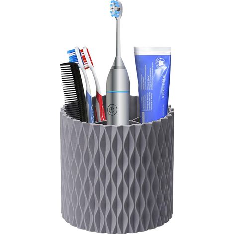 Porte-brosse à dents, porte-brosse à dents, 5 fentes, pour salle de bain, organisateur de brosse pivotant 4,6 pouces (environ 11,7 cm) (1/5)