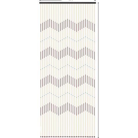 Rideau de porte, 31 fils, design ondulé moderne, Marron (1/2)