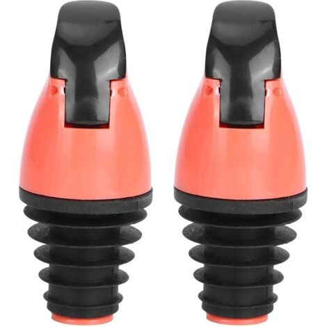 2pcs Bouteille d'huile pour Bec verseur Distributeur de Bouchon pour Le vin Sauce soja Bouteilles de vinaigre Ustensiles de Cuisine Opération à Une Main(Rouge-Orange) (1/5)