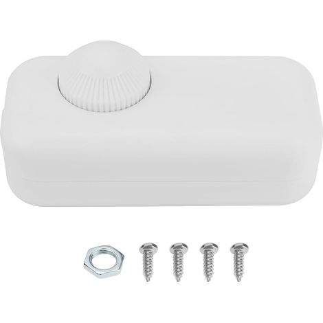 Variateur d'intensité LED AC 110-240V 3-150W Interrupteur Variateur Rotatif pour Lumières LED Interrupteur Variateur d'intensité en Ligne pour Ampoules LED Et Lampes à Incandescence Blanc (1/5)