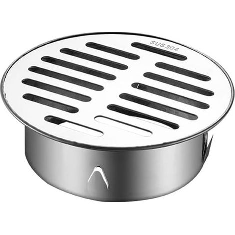 Desagüe de suelo，Sifón redondo de acero inoxidable，apto para tuberías de desagüe，balcones y zonas exteriores (1/2)