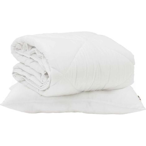 Ensemble couette et oreiller d'été en duvet, 2 pièces, microfibre blanche. (1/5)