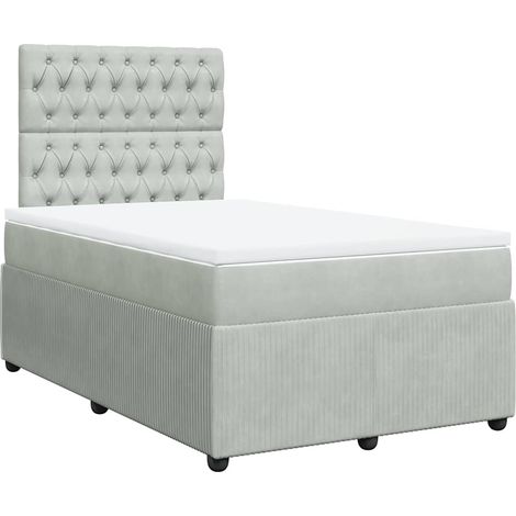 Maison Exclusive - Giroletto a Molle con Materasso Grigio Chiaro 120x200cm Velluto