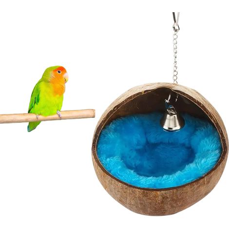 Nido d oiseau coquille coco naturelle 1 nichoir oiseaux nid oiseau tente suspendue perruches hamsters écureuils rats rennes désert (1/5)