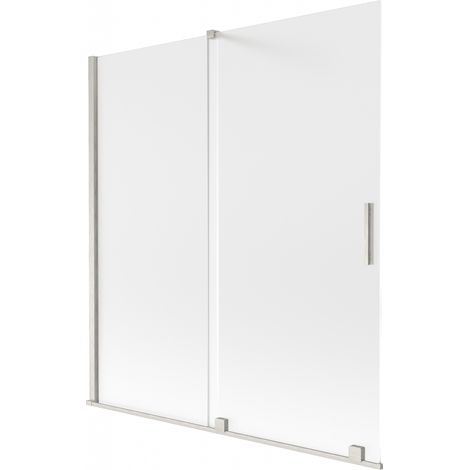 Paratia per vasca da bagno Mexen Velar a 2 ante scorrevoli 150 x 150 cm, brina, nichel spazzolato - 896-150-000-31-97 (1/2)