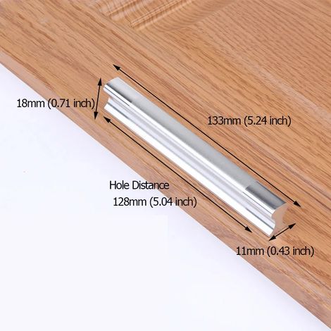 Poignées de cuisine en alliage d'aluminium (lot de 2, 128 mm), poignées de tiroir, quincaillerie moderne pour meubles (1/4)