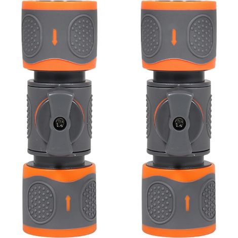 2 Pièces Connecteur de Tuyau Eau, Connecteurs de Tuyau Eau Adaptateurs Raccords de Tuyau D'arrosage Valve D'arrêt pour Tuyau D'arrosage de Voiture Cuisine Buanderie et Nettoyage (1/5)