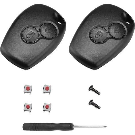 Coque Clé 2 Boutons - Lot de 2 - Plastique - Sans Lame - Renault Dacia - 8,2x2,7 mm (1/5)