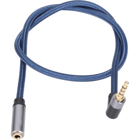 Câble audio stéréo 4 conducteurs 3,5mm femelle vers mâle à 90° pour smartphone PC MP3 (1/5)