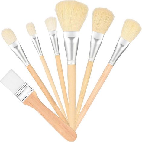 Acrylpinsel, 7er-Set, verschiedene Größen, zum Mischen von Farben sowie Acryl-, Aquarell- und Ölfarben. (1/5)