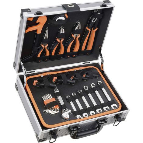 Mallette à outils 107 pièces – Valise aluminium avec cliquet 3/8", douilles 1/4" (1/5)