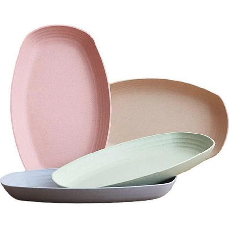 Assiettes en plastique, assiettes de Noël, lot de 4, assiettes réutilisables pour les voyages, le camping ou un usage quotidien (30 cm). (1/5)