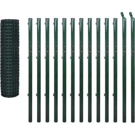 Maison Exclusive - Eurozaun Stahl 25 x 1,7 m Grün