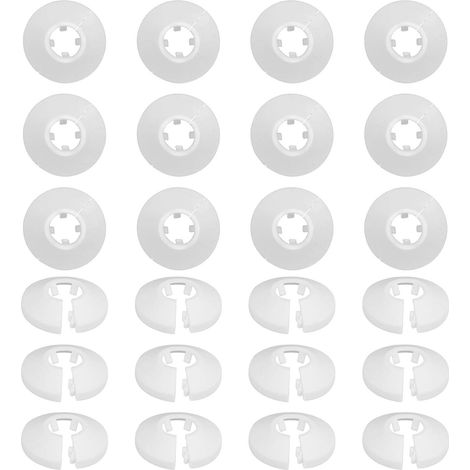 24 pezzi Morsetti per tubi in plastica per tubi Rosetta rotonda bianca Diametro 16 mm Copertura per tubi per radiatori Riscaldamento Idraulico Copertura per fori a parete Pavimento per tubature del ru (1/5)