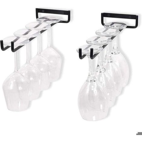 Lot de 2 Support de Verre Porte-Verres Suspendu pour Verre à Vin, Verre à Bière - 30cm (1/4)