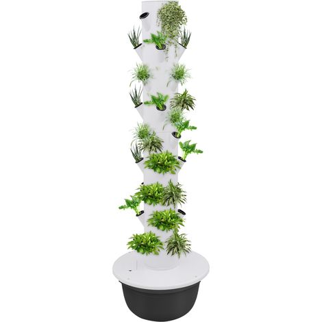 Tour de culture hydroponique de 5,5 m de haut, 9 niveaux, 36 emplacements pour plantes, kit de culture hydroponique, tour hydroponique verticale pour l'intérieur et l'extérieur, peu encombrante (1/5)
