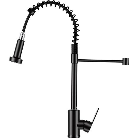 Mitigeur de Cuisine avec Douchette Extractible Robinet d'Évier Ressort Professionnel Pivotant 360° Double Jet Design Moderne Finition Multi-couches (1/5)