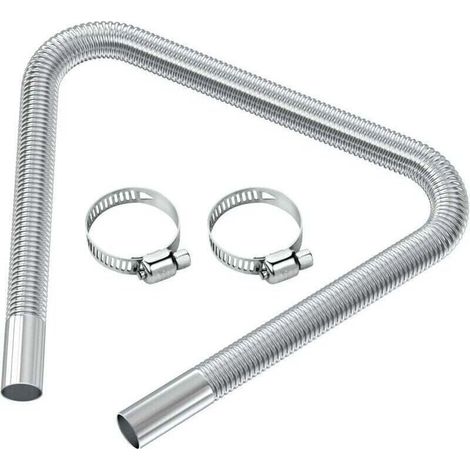 Tuyau d'évent de gaz Diesel Flexible Tuyau d'échappement de chauffage de voiture Tuyau d'Echappement du Rechauffeur diamètre intérieur 2.5cm/1 pouces 120cm/47,2 pouces (1/5)