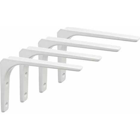 Equerre Etagere Murale, 4PCS Equerre Metal 200mm x 150mm Equerre Charge Lourde Support Etagere Murale Pour Deco Murale Cuisine Industrielle radiateur Montage Mural (Blanc) (1/5)