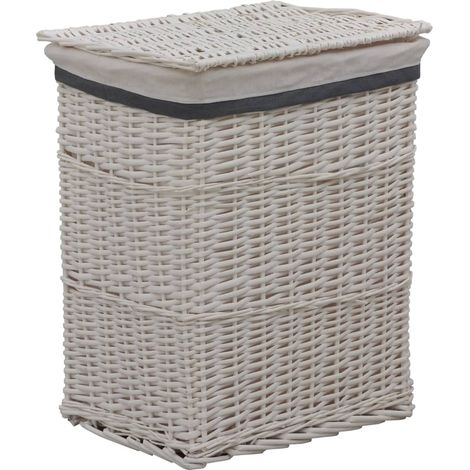Cesto de la ropa sucia de sauce blanco vidaXL (1/2)