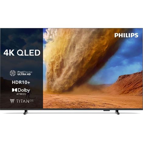 Philips – Téléviseur QLED 65 pouces UHD 4K – Taux de rafraîchissement 60Hz – Technologie Ambilight – 4 ports HDMI – Smart TV