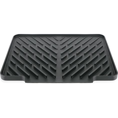 CCYKXA  Abtropfmatte für Geschirr, 40 x 30 cm, Silikon-Küchenabtropfmatte, hitzebeständig, rutschfest, Spülbeckenabtropfmatte, schwarz
