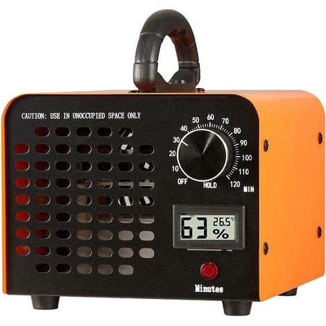 Générateur d'Ozone Domestique 60000 mg/h, Générateur d'Ozone Purificateur d'Air, Machine à Ozone avec Affichage de la Température et de l'Humidité pour Bureau, Maison, Voiture (1/5)