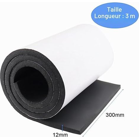 Neoprene Foam Sheet Self Adhesive Multifunction Foam Roll Sound Insulation Non-Slip Shock Absorption Black (1/4)
