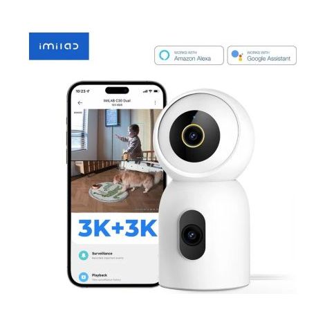 Xiaomi imilab c30 dual home security camera, night vision, 360, 3k+3k white eu cmsxj111a