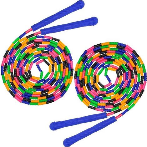 Corde à sauter de 4,8 mètres (lot de 2),corde à sauter double hollandaise,longueur segmentée en plastique,suffisante pour 4 à 5 sauteurs