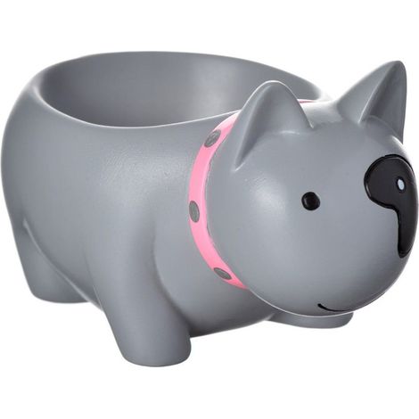 Un coquetier chien gris