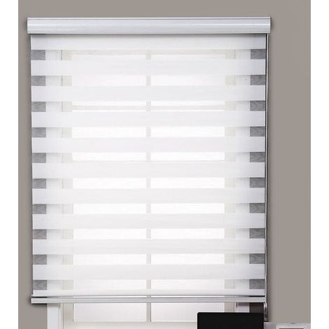Stores occultants imperméables double couche, résistants aux perforations, pour salle de bain, balcon, chambre, 100 x 150 cm, blancs, installation facile (1/2)