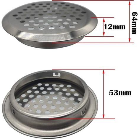 Grille De Ventilation - Inox 53 mm - Design En Nid D Abeille - Pour Armoire Cuisine Placard Meuble - 12 Pièces (1/5)