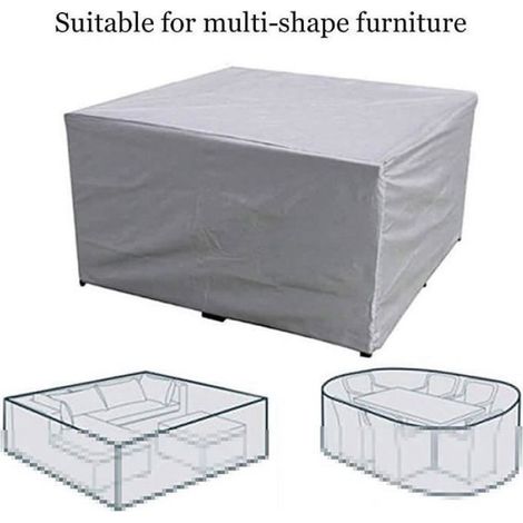 Housse de protection pour meubles de jardin, housse de protection pour table rectangulaire, gris, 205 x 104 x 71 cm (1/4)