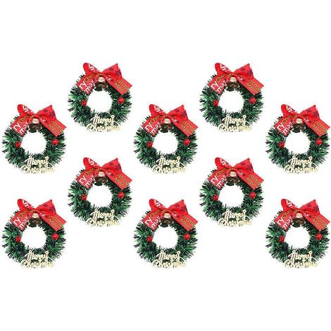 Mini couronnes de Noël artificielles décoratives pour les fêtes de fin d'année, 50 pièces, décorations vertes artisanales