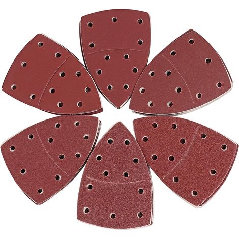 Papel de lija triangular - 60 piezas - 10 x (P40/60/80/120/180/240) - 105 mm x 152 mm (1/5)