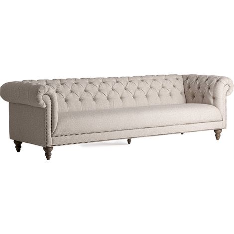 Canapé chesterfield gris capitonné - gris et marron (1/5)