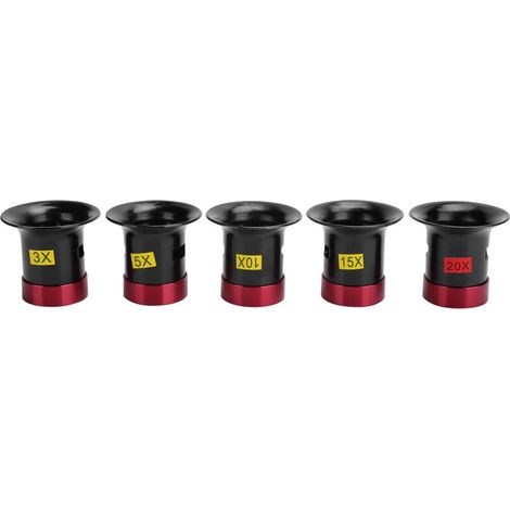 Lot de 5 loupes en alliage d'aluminium pour la réparation de montres, avec lentille en verre et accessoire. (1/5)