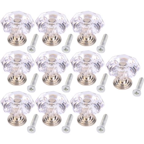 Poignées de porte de meuble en acrylique en forme de diamant, style européen, en cristal, type C, grande taille.