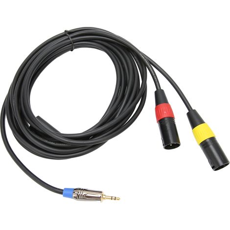 Câble 3.5mm vers Double XLR Mâle Professionnel 1/8" pour iPhone PC Ordinateur Portable 3m/9.8ft (1/5)