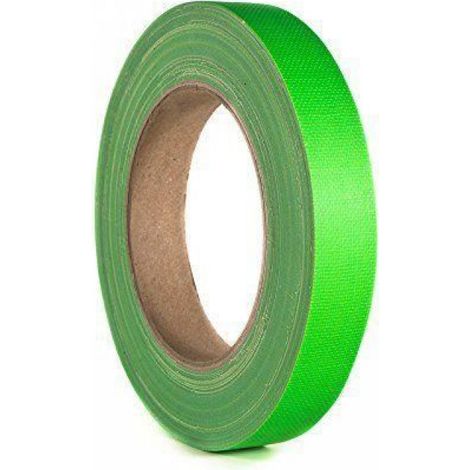 Rouleau Gaffer - 19 mm x 25 m - Épaisseur 0,19 mm - Adhésif Caoutchouc - Couleur Vert Fluo - Unité
